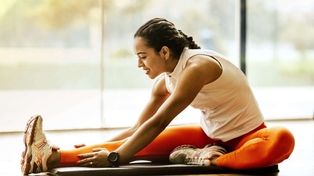 woman doing splits